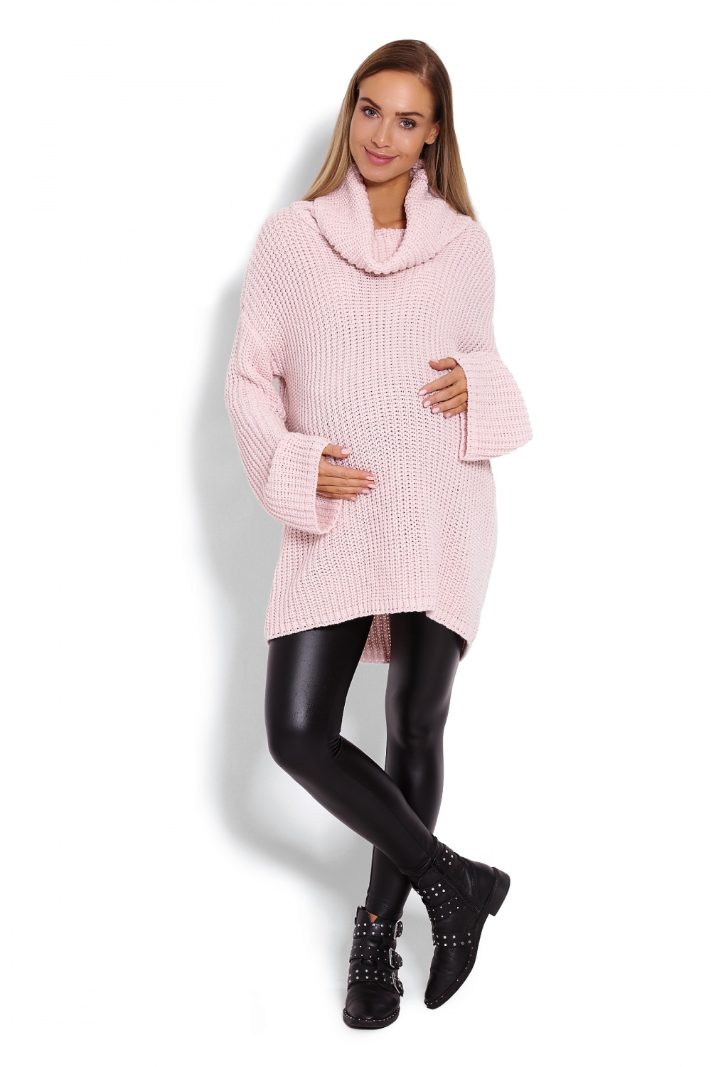 Golf Ciążowy Model 70012C Powder Pink - PeeKaBoo122945 - Różowy - obrazek 2