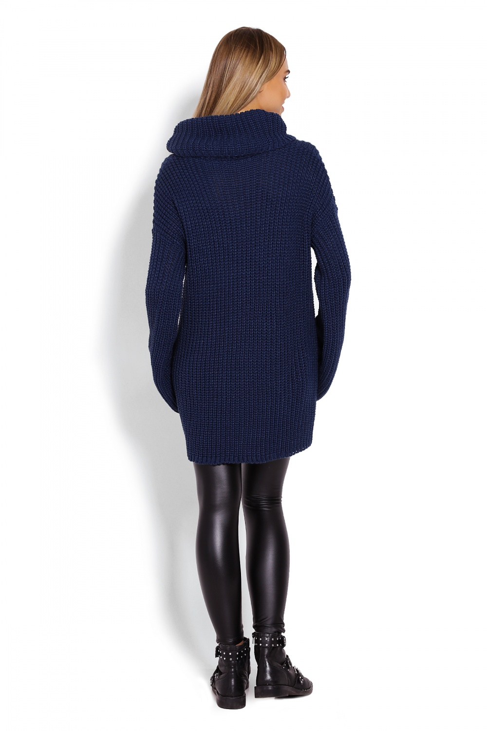 Golf Ciążowy Model 70012C Petrol Navy - PeeKaBoo122946 - Granatowy - obrazek 3
