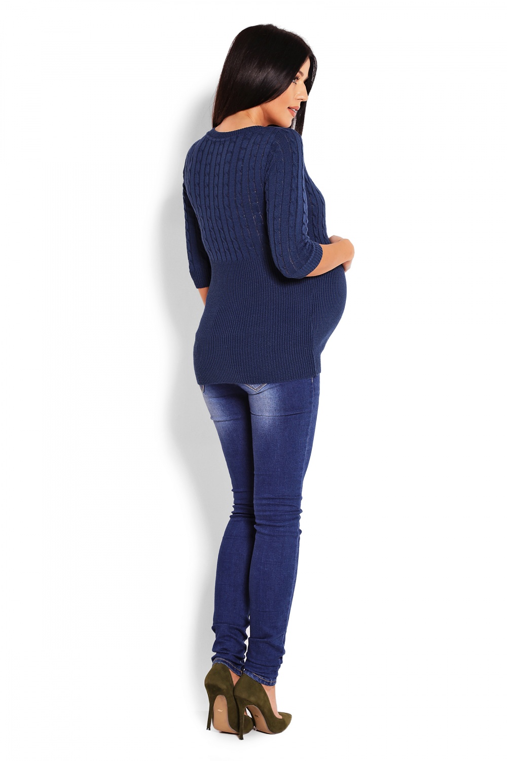 Sweter Damski Model 70008C Petrol Navy - PeeKaBoo123422 - Granatowy - obrazek 3