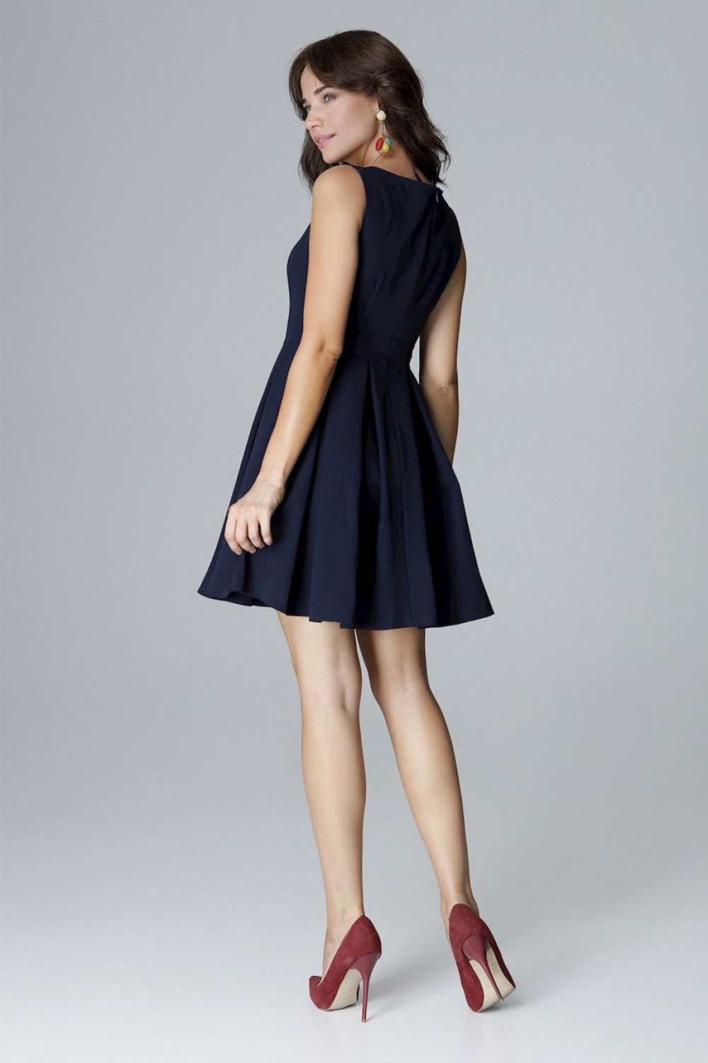 Sukienka Model L006 Navy - Lenitif123547 - Granatowy - obrazek 3