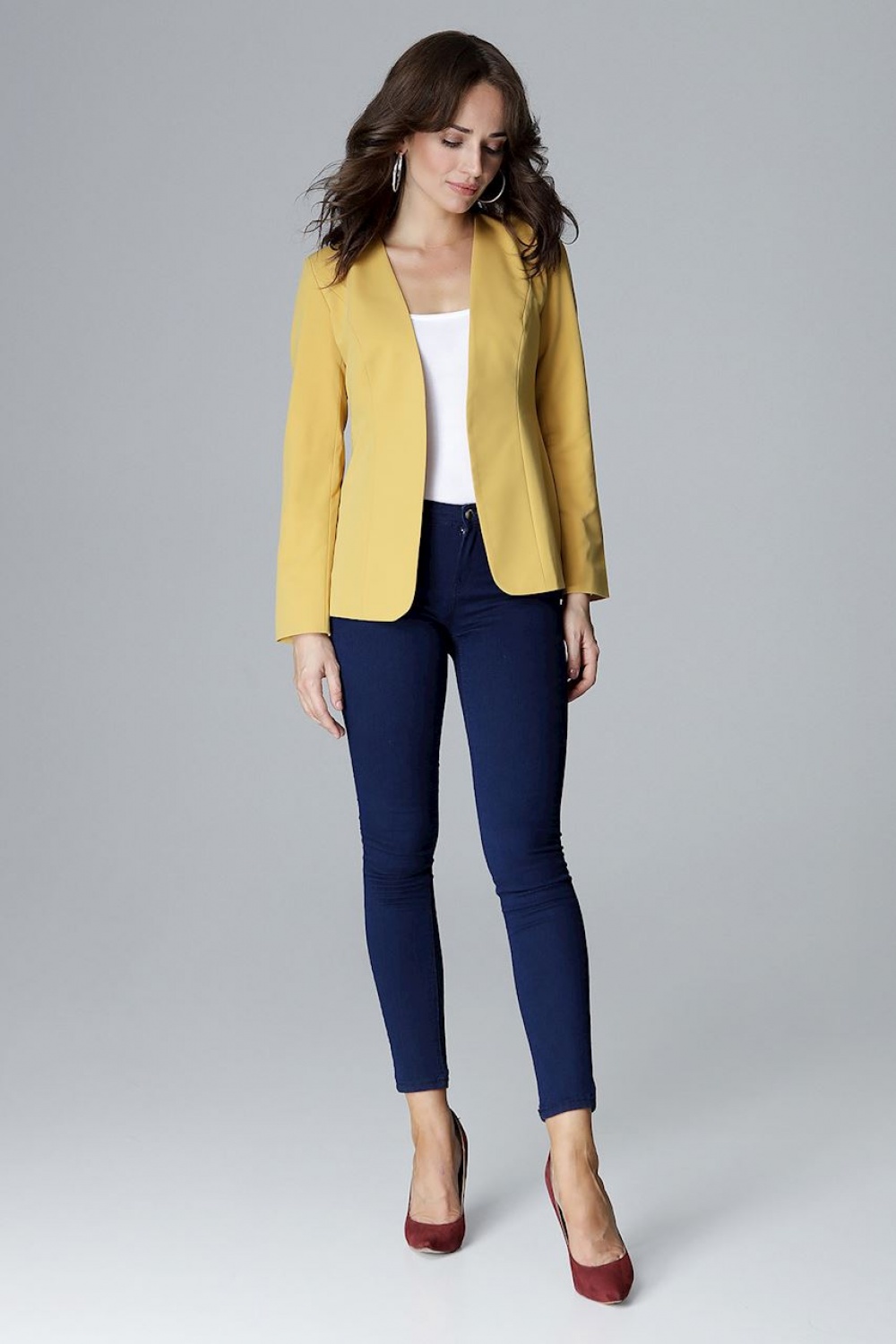 Żakiet Model L005 Yellow - Lenitif123555 - Żółty - obrazek 2