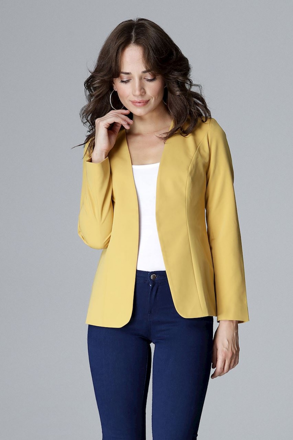 Żakiet Model L005 Yellow - Lenitif123555 - Żółty - obrazek 3