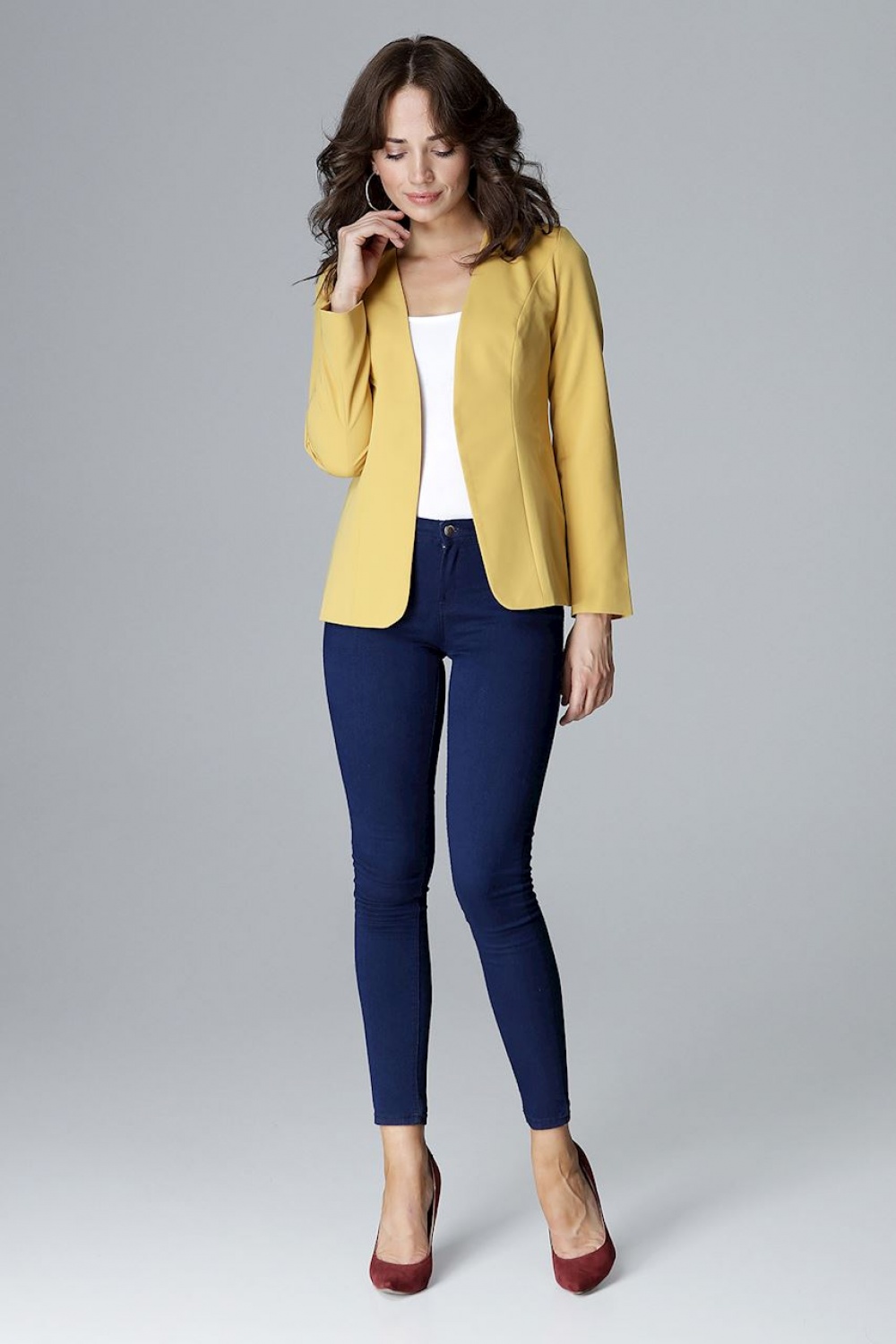 Żakiet Model L005 Yellow - Lenitif123555 - Żółty - obrazek 4