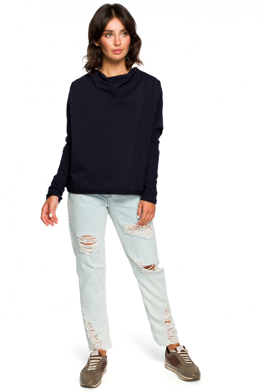 Bluza Damska Model B094 Navy - BeWear124060 - Granatowy - obrazek 2