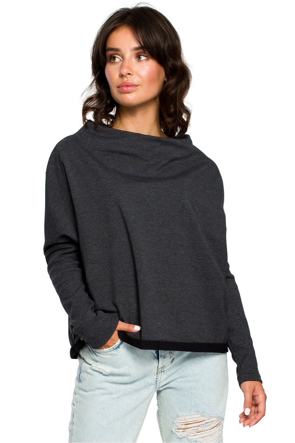 Bluza Damska Model B094 Grafit - BeWear124064 - Szary