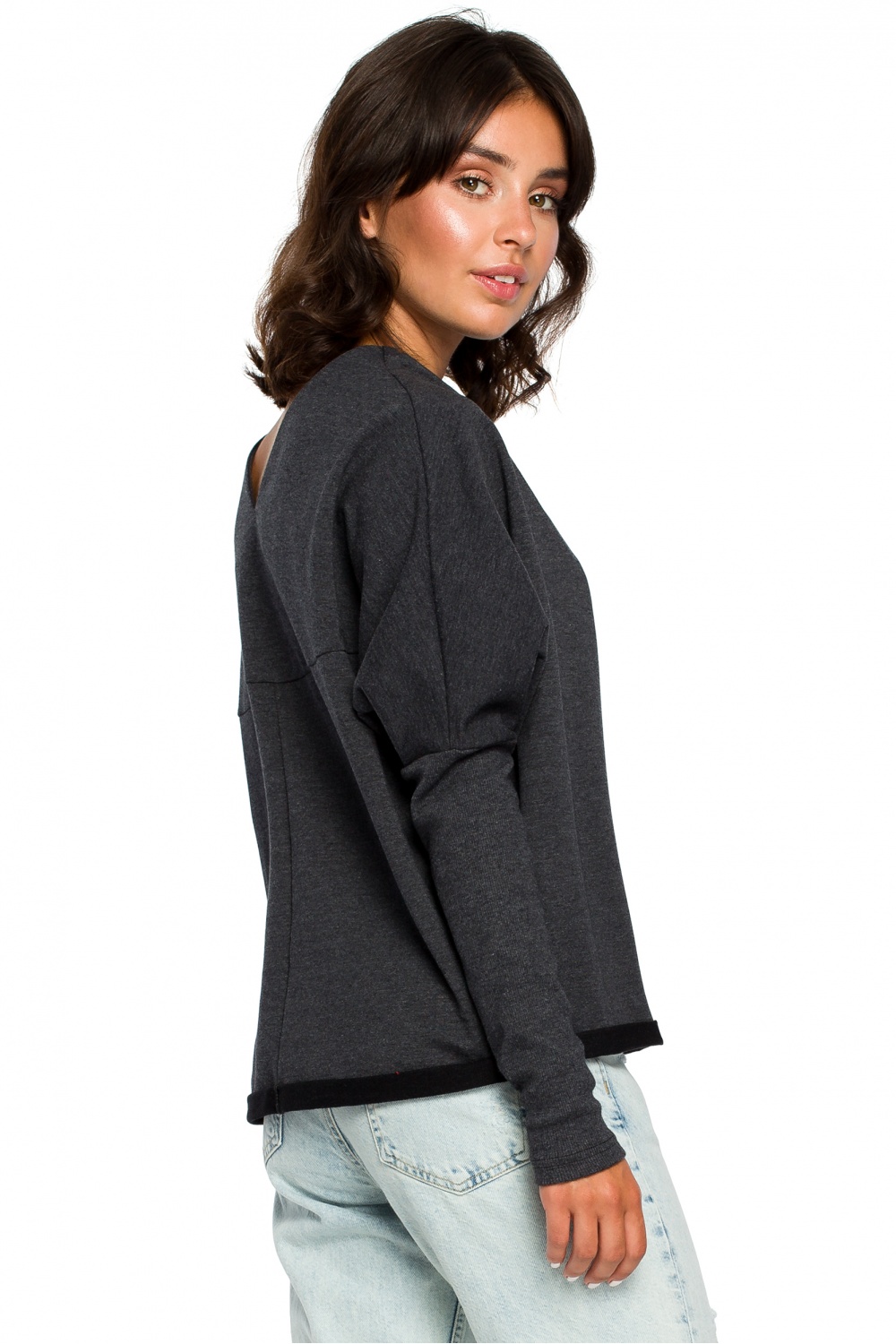 Bluza Damska Model B094 Grafit - BeWear124064 - Szary - obrazek 3