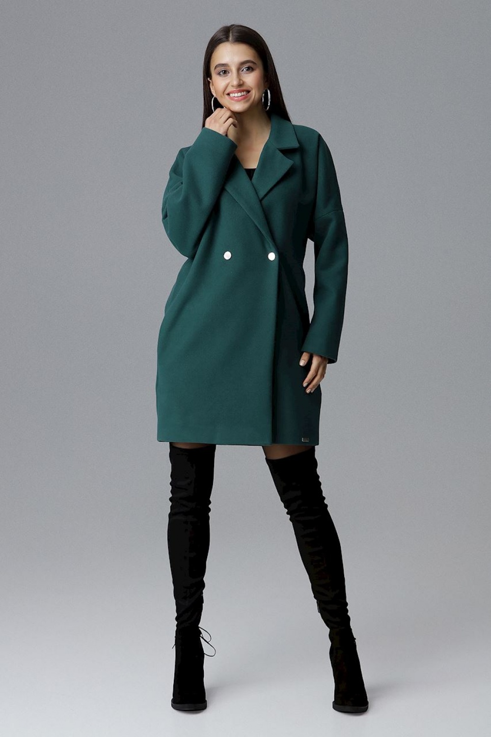 Płaszcz Damski Model M625 Green - Figl124229 - Zielony