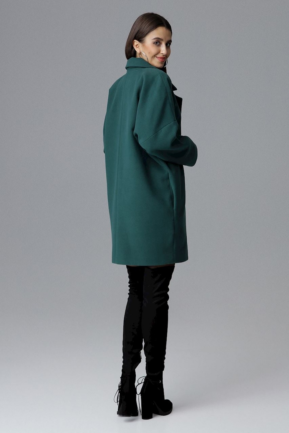 Płaszcz Damski Model M625 Green - Figl124229 - Zielony - obrazek 2