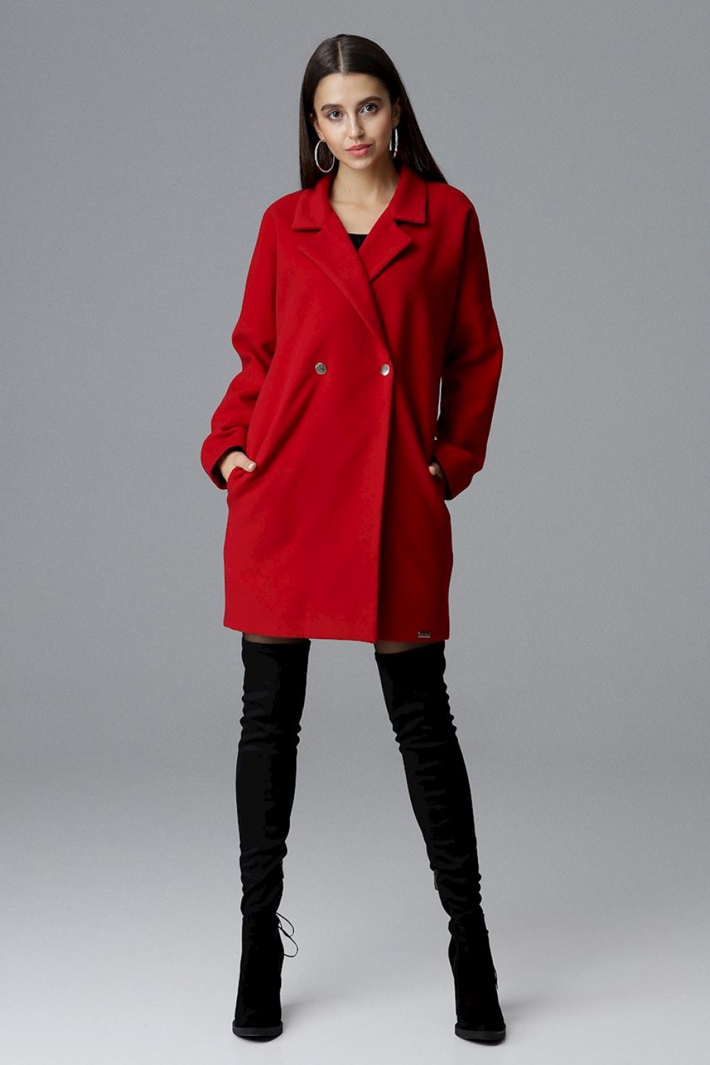 Płaszcz Damski Model M625 Red - Figl124230 - Czerwony