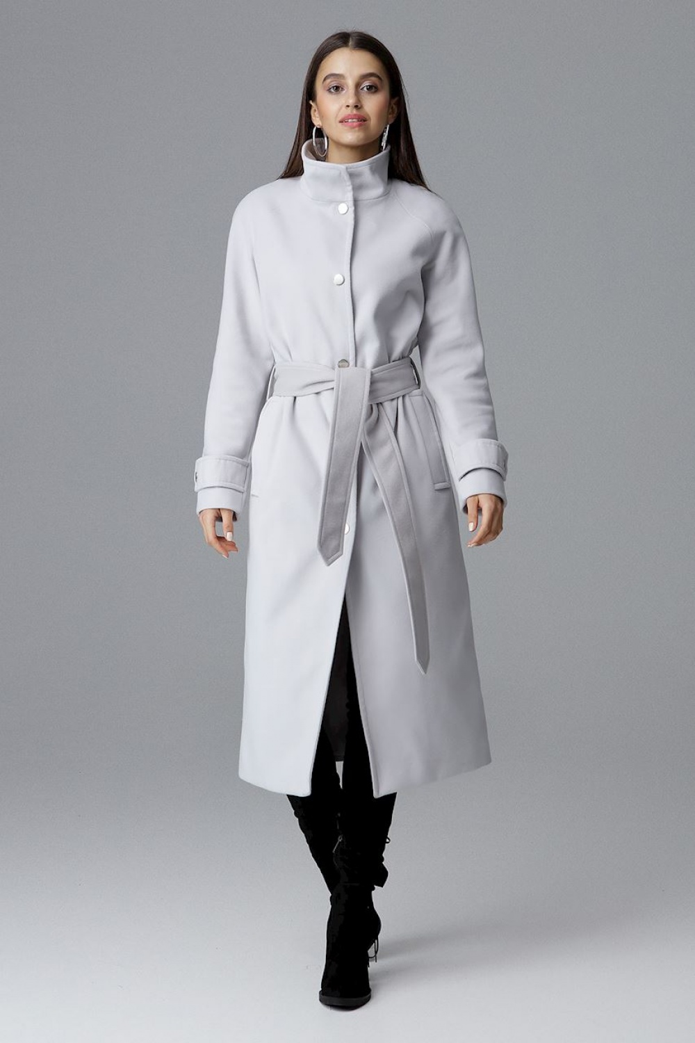 Płaszcz Damski Model M624 Grey - Figl124383 - Szary