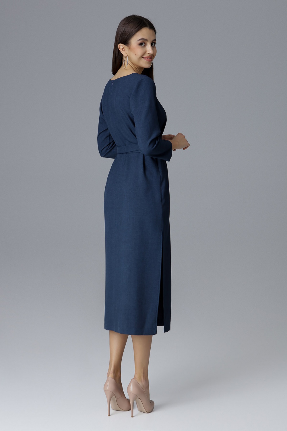 Sukienka Model M631 Navy - Figl126024 - Granatowy - obrazek 3