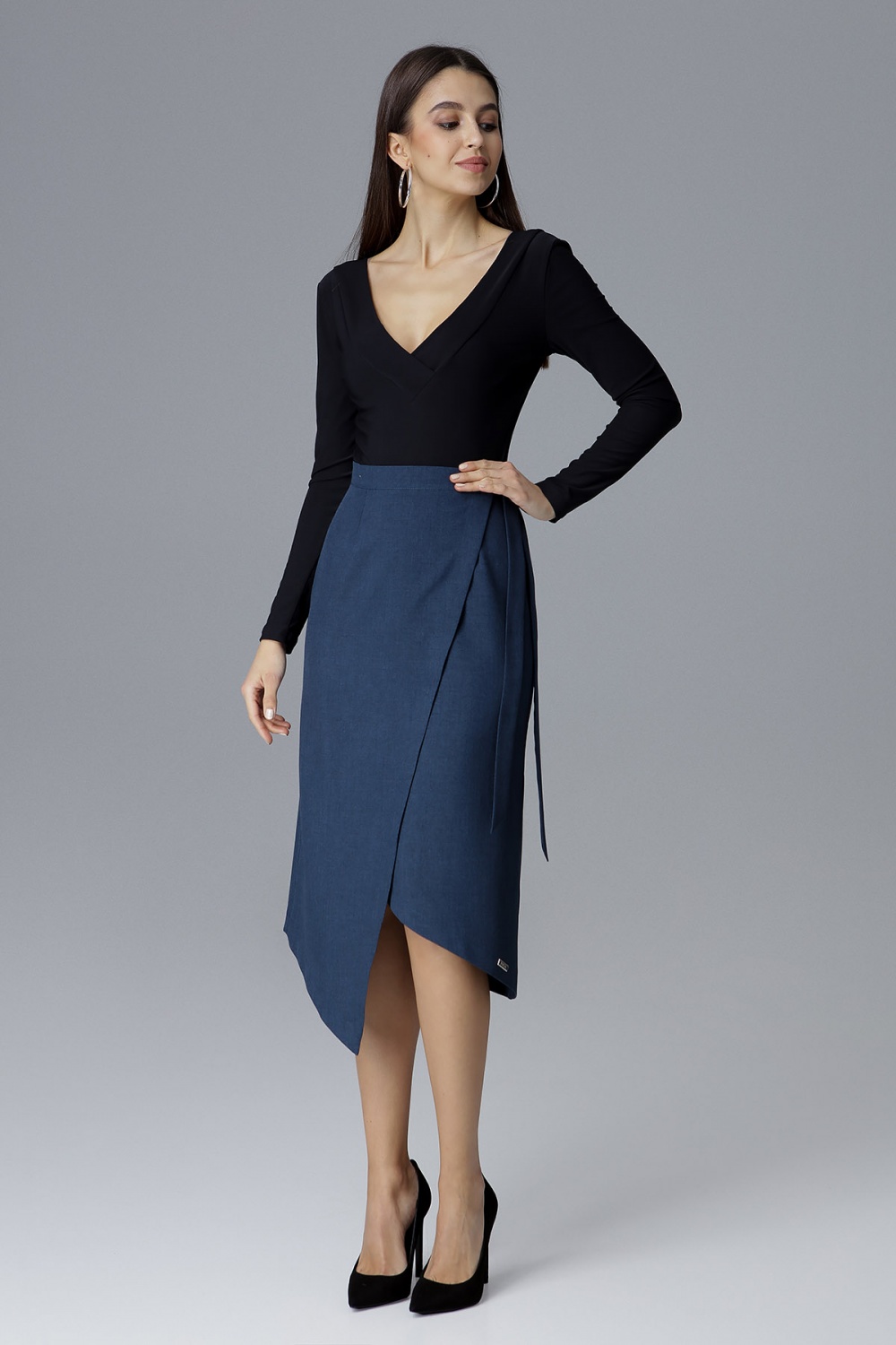 Spódnica Model M629 Navy - Figl126032 - Granatowy - obrazek 2