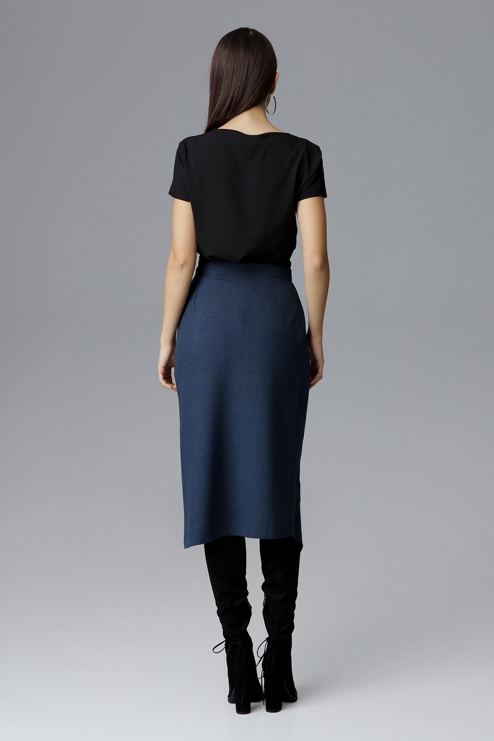 Spódnica Model M629 Navy - Figl126032 - Granatowy - obrazek 3