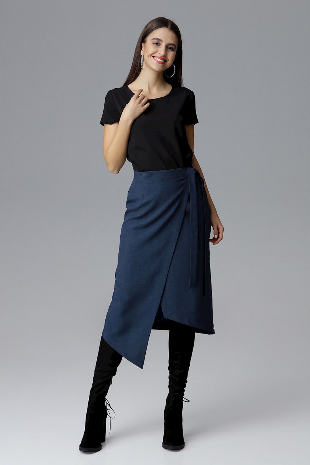 Spódnica Model M629 Navy - Figl126032 - Granatowy - obrazek 4