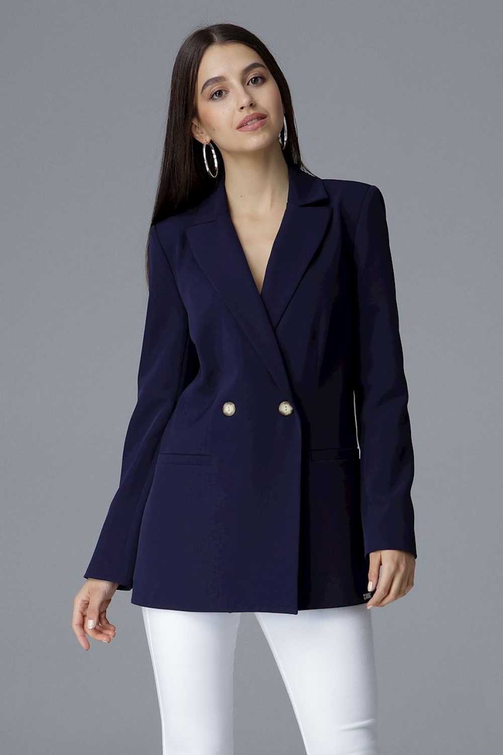 Żakiet Model M642 Navy - Figl126196 - Granatowy