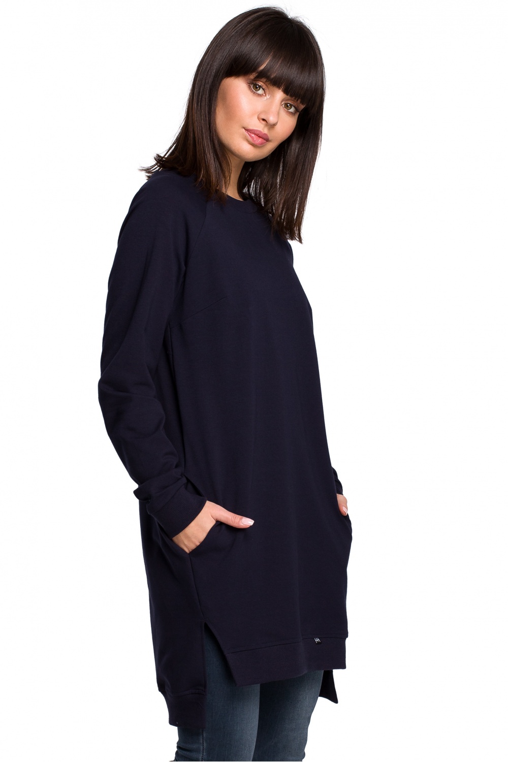 Bluza Damska Model B101 Navy - BeWear128264 - Granatowy