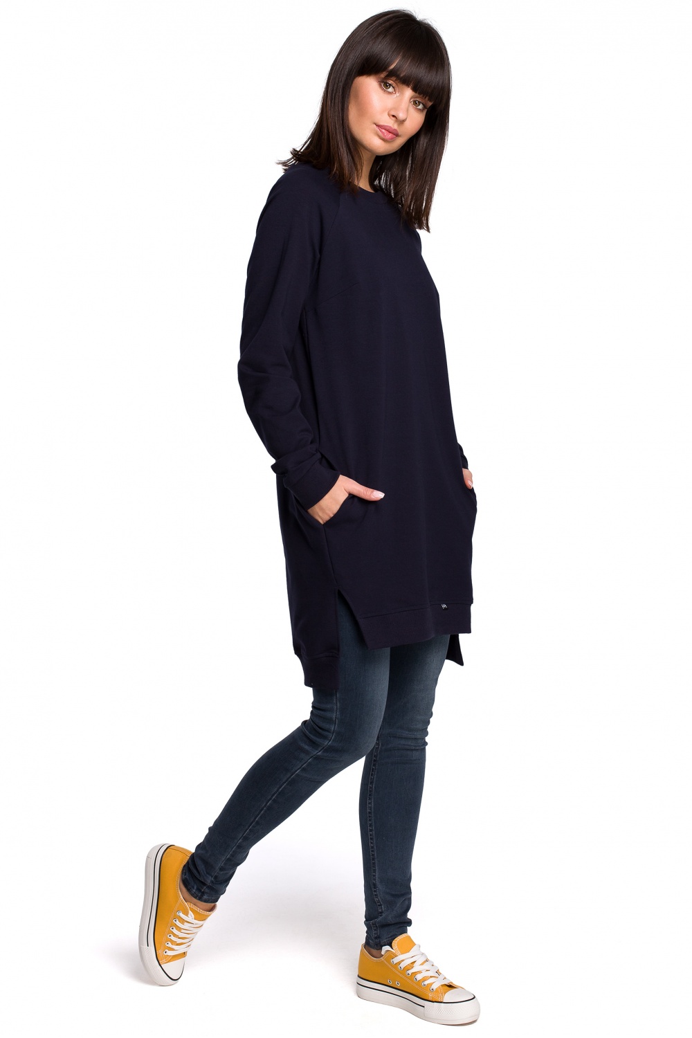 Bluza Damska Model B101 Navy - BeWear128264 - Granatowy - obrazek 2