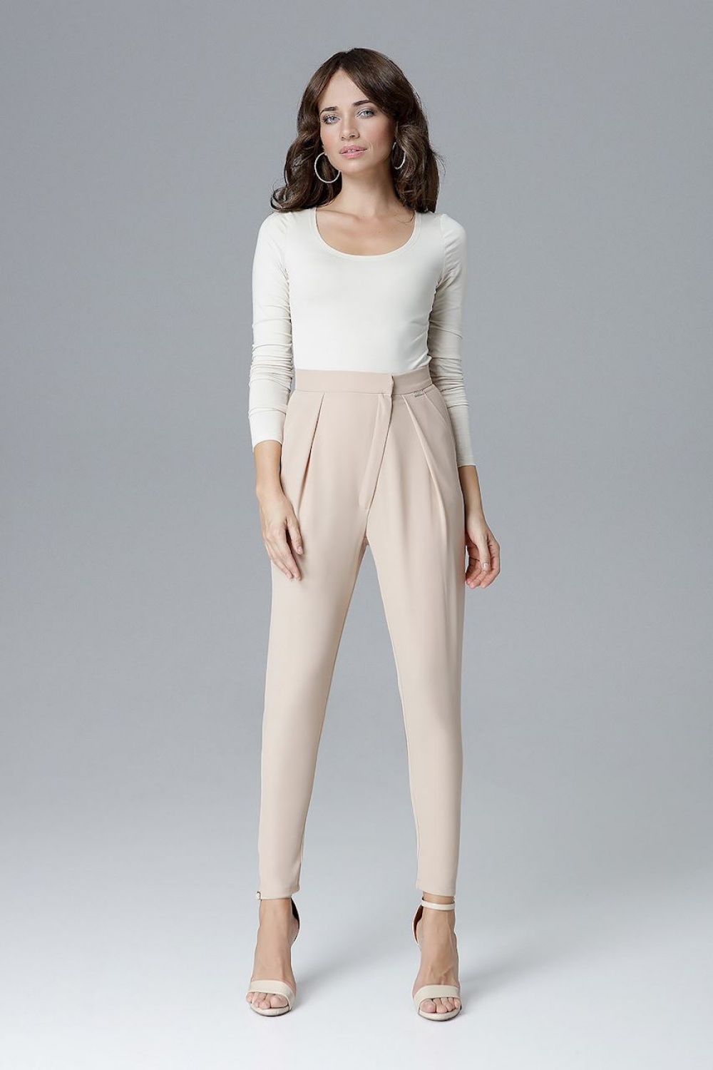 Spodnie Damskie Model L018 Beige - Lenitif128531 - Beżowy - obrazek 2