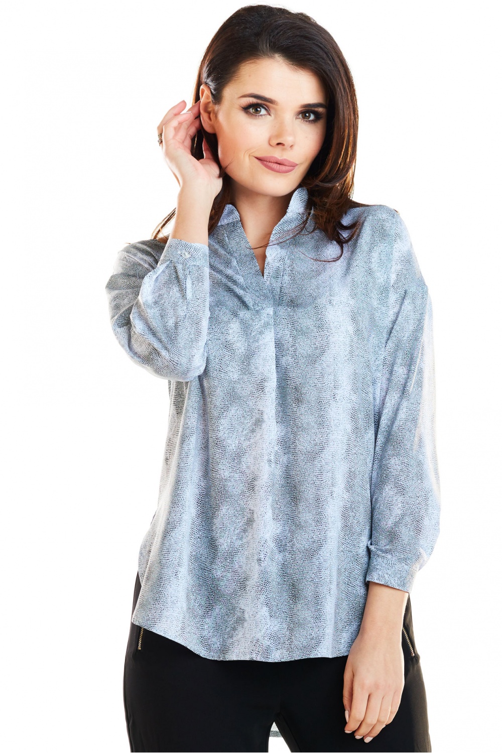 Bluzka Model A261 Light Grey - awama129915 - Szary