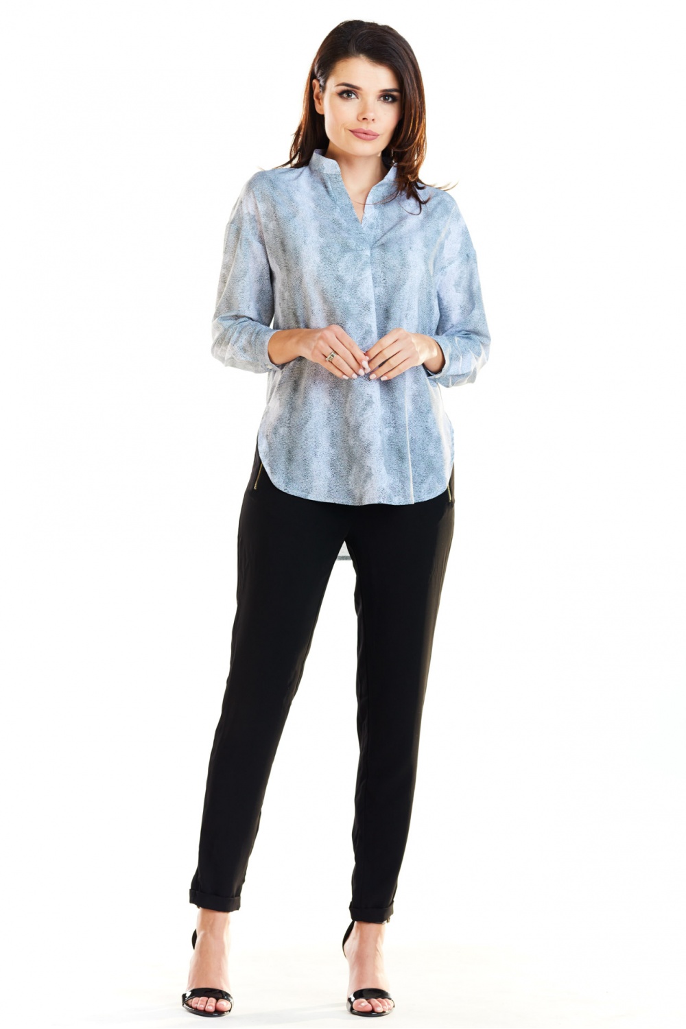 Bluzka Model A261 Light Grey - awama129915 - Szary - obrazek 2