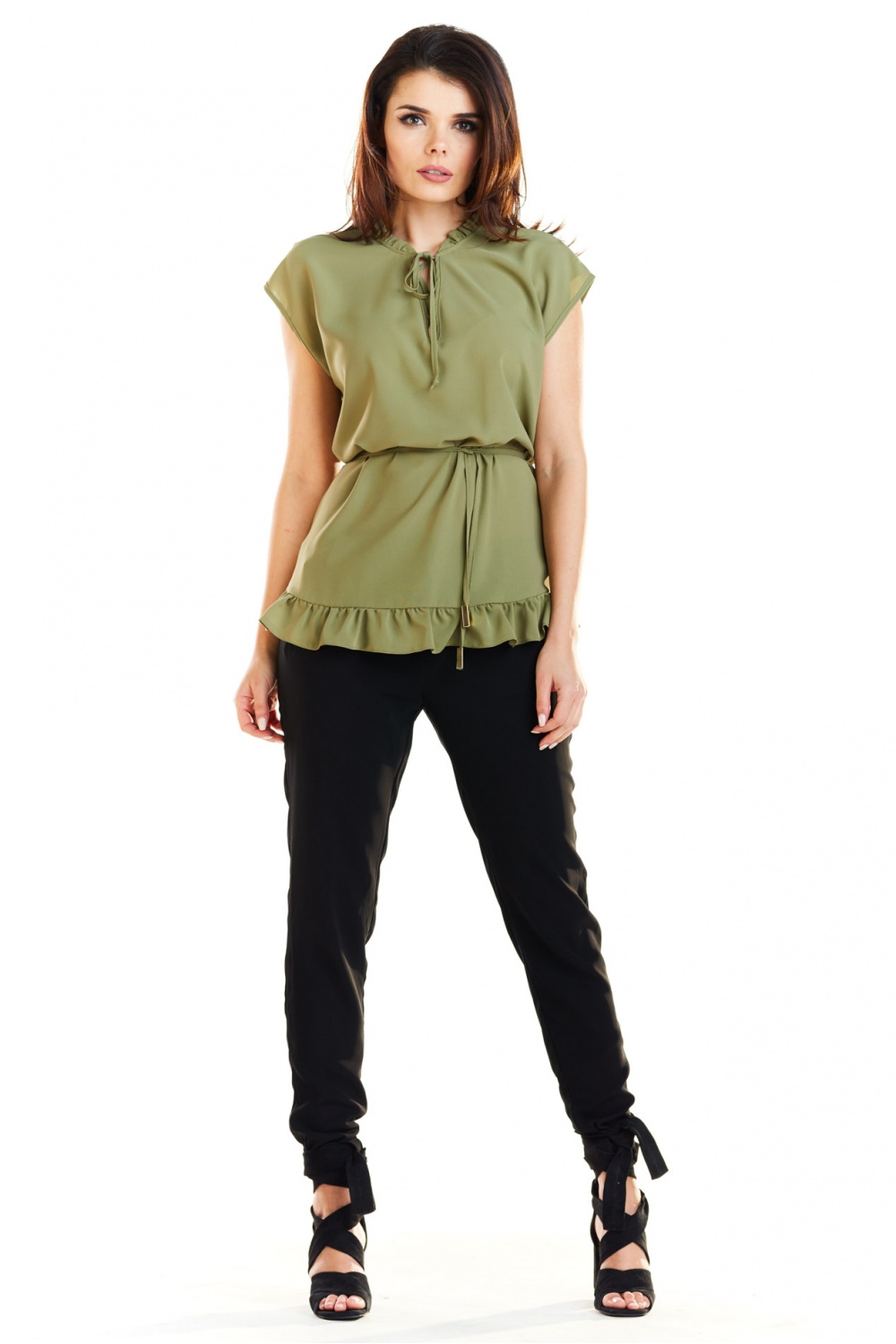 Bluzka Model A269 Khaki - awama129954 - Zielony - obrazek 2