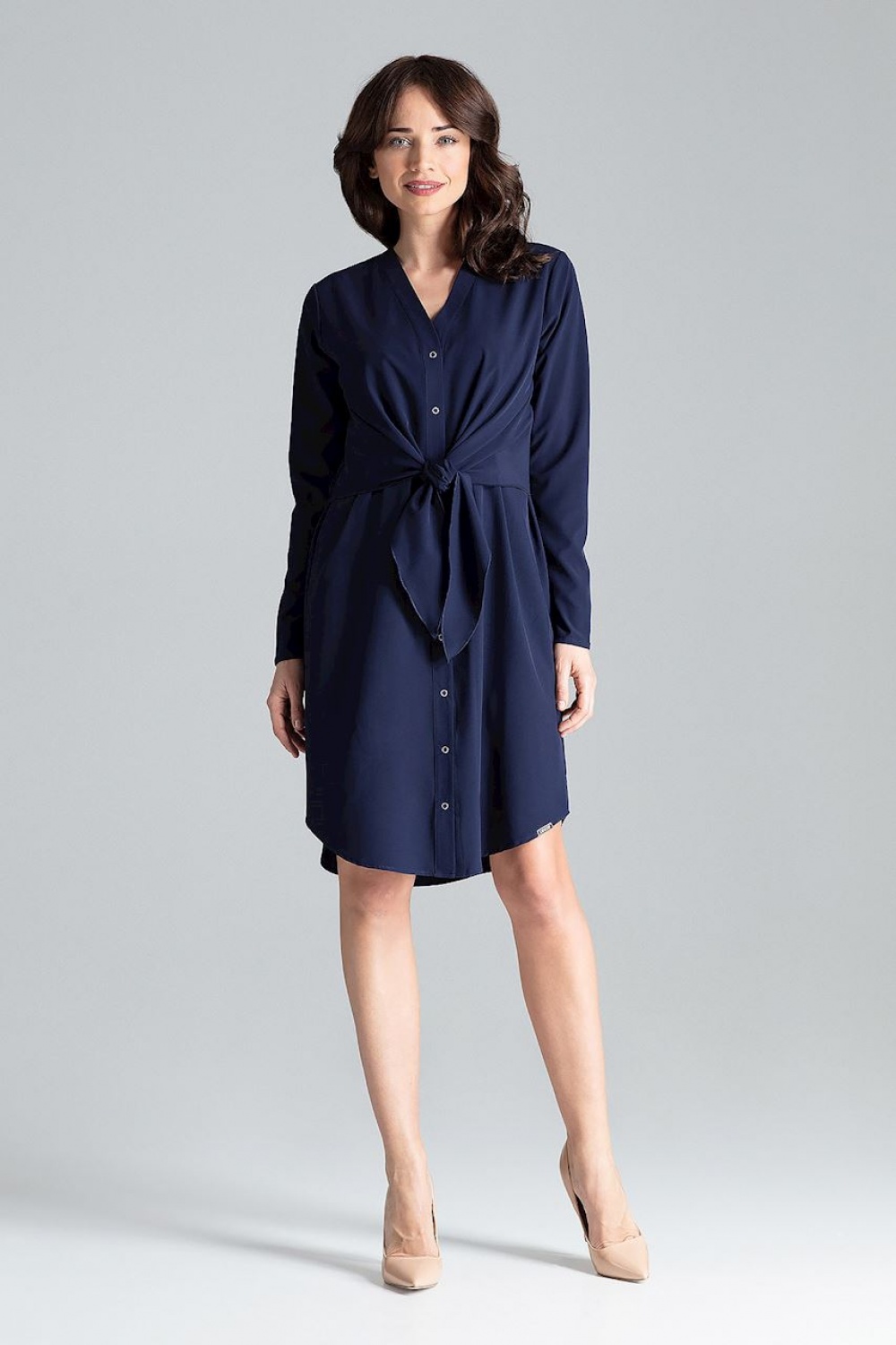 Sukienka Model L031 Navy - Lenitif130958 - Granatowy
