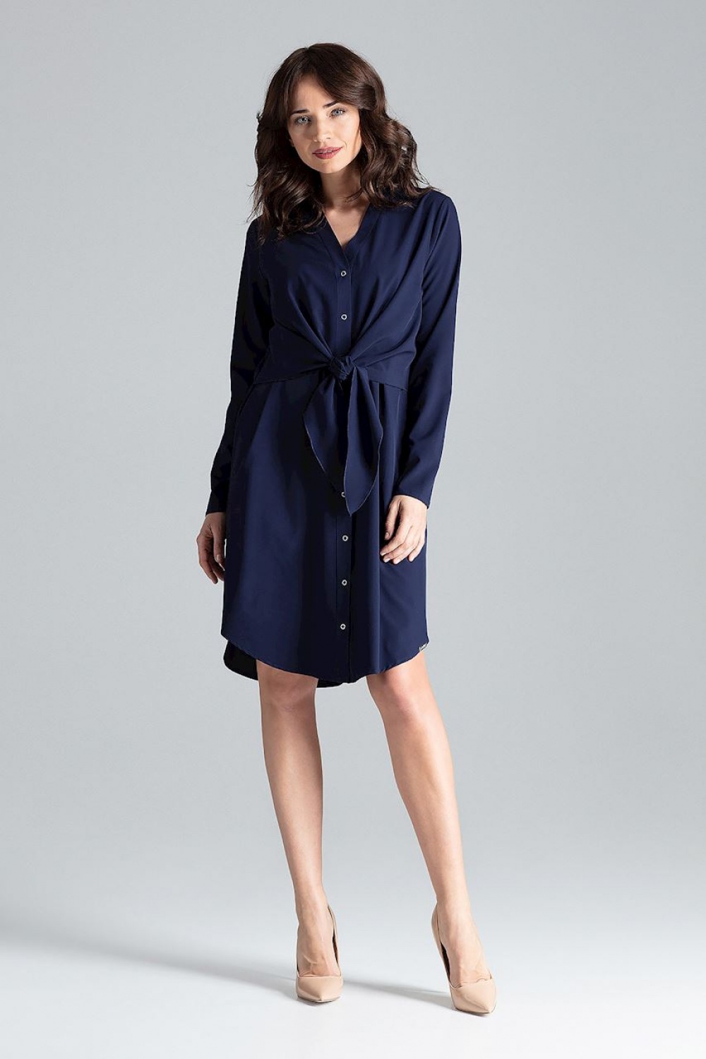 Sukienka Model L031 Navy - Lenitif130958 - Granatowy - obrazek 2