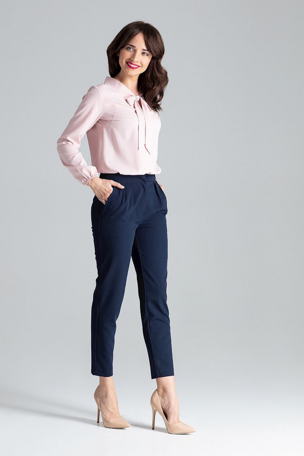 Spodnie Damskie Model L028 Navy - Lenitif130970 - Granatowy - obrazek 4