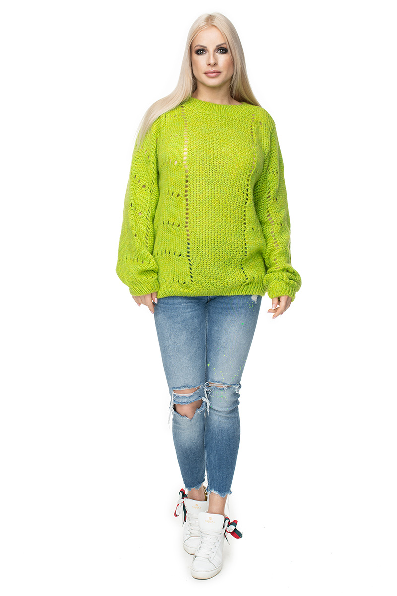 Sweter Damski Model 30059 Limonka - PeeKaBoo131600 - Zielony - obrazek 2