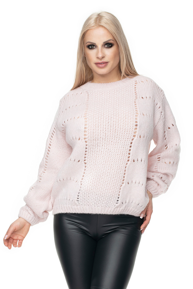 Sweter Damski Model 30059 Powder Pink - PeeKaBoo131601 - Różowy