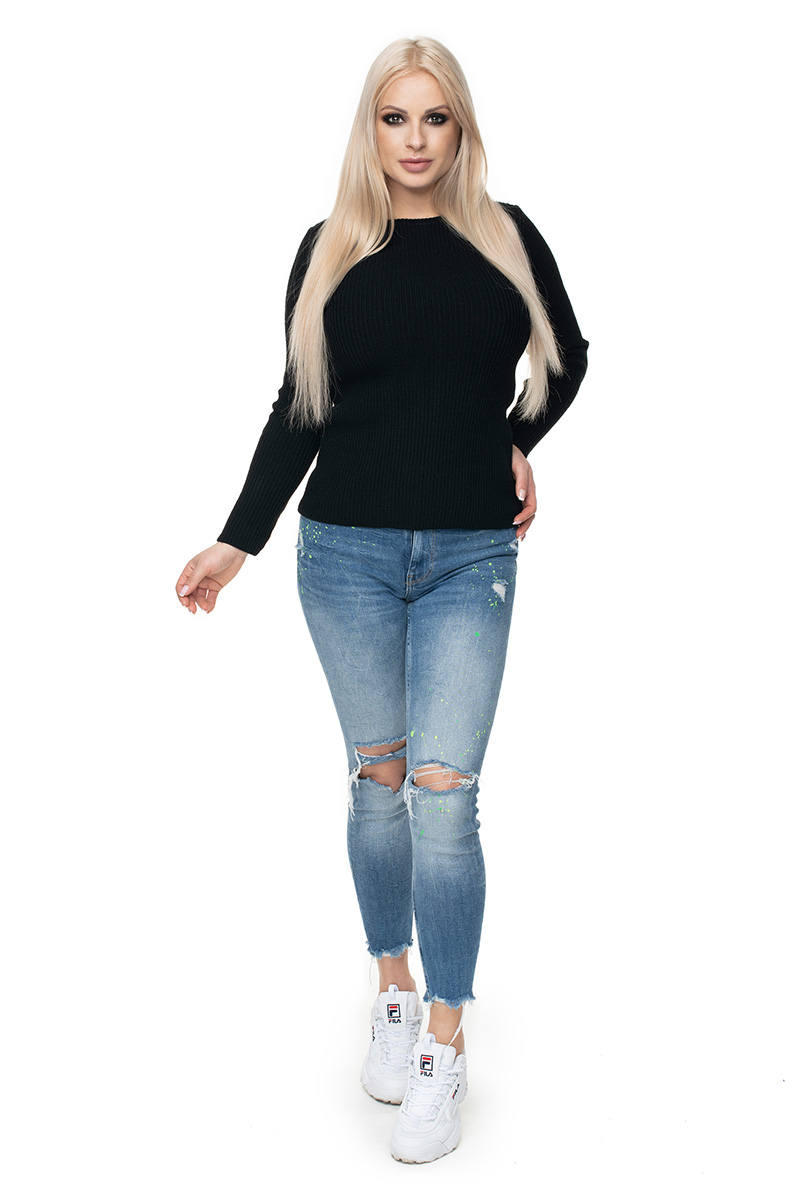 Sweter Damski Model 70021 Black - PeeKaBoo131607 - Czarny - obrazek 2