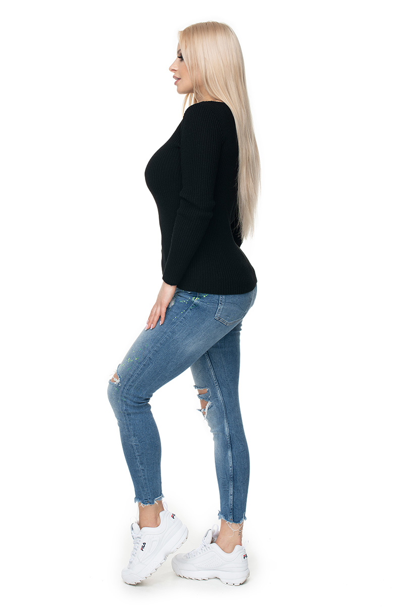 Sweter Damski Model 70021 Black - PeeKaBoo131607 - Czarny - obrazek 3