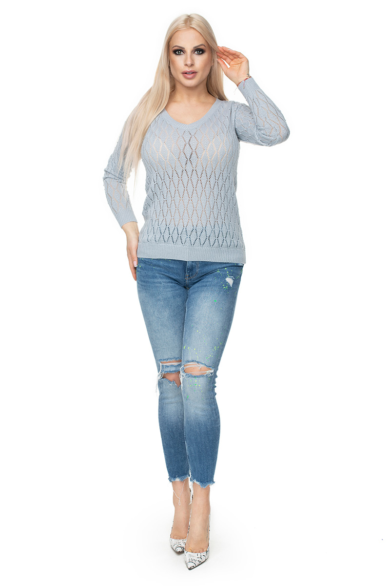 Sweter Damski Model 70018 Grey - PeeKaBoo131610 - Szary - obrazek 2