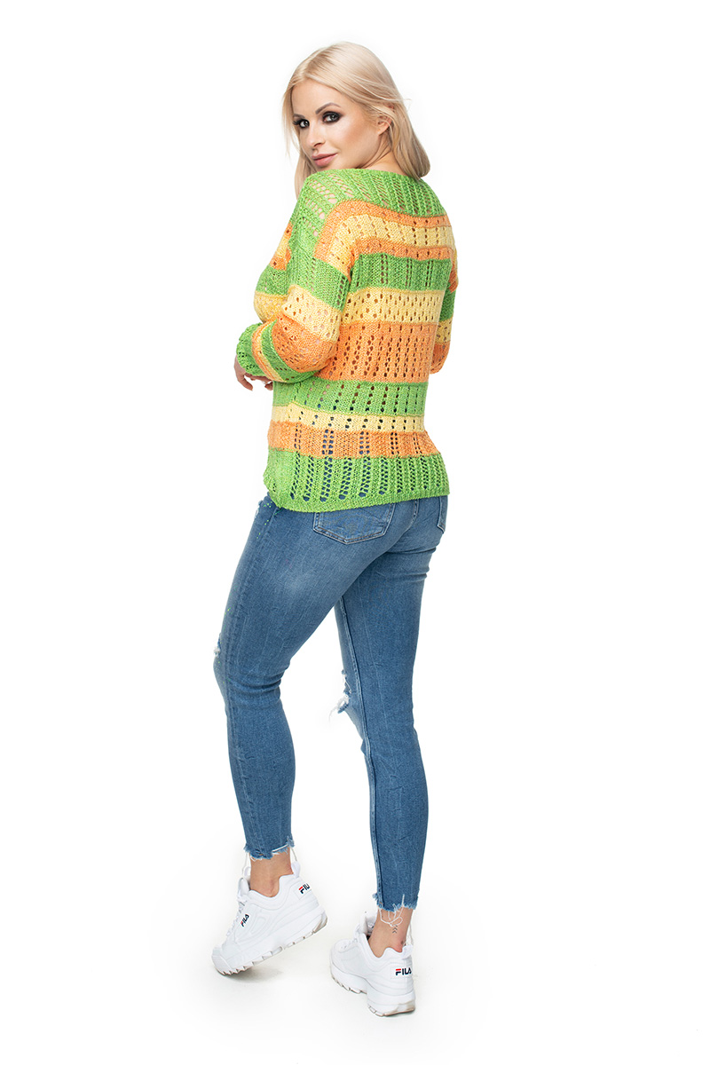 Sweter Damski Model 30060 Green/Orange - PeeKaBoo131613 - Wielokolorowy - obrazek 3