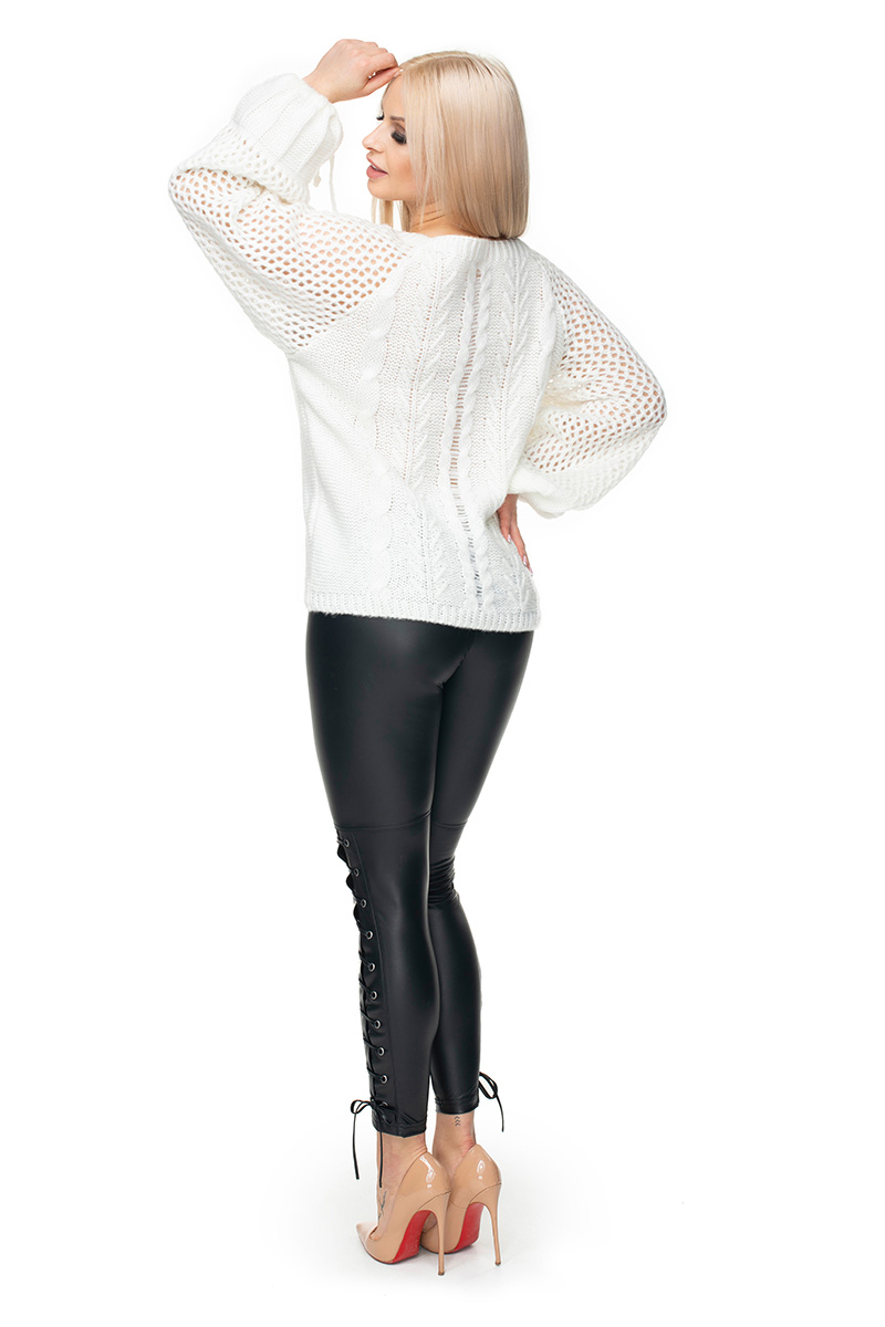 Sweter Damski Model 30061 Cream - PeeKaBoo131619 - Biały - obrazek 3