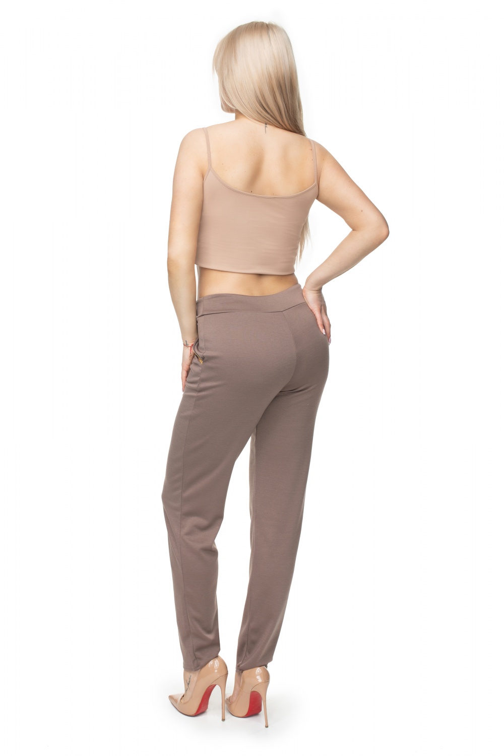 Spodnie Damskie Model 0101 Cappuccino - PeeKaBoo131928 - Beżowy - obrazek 3