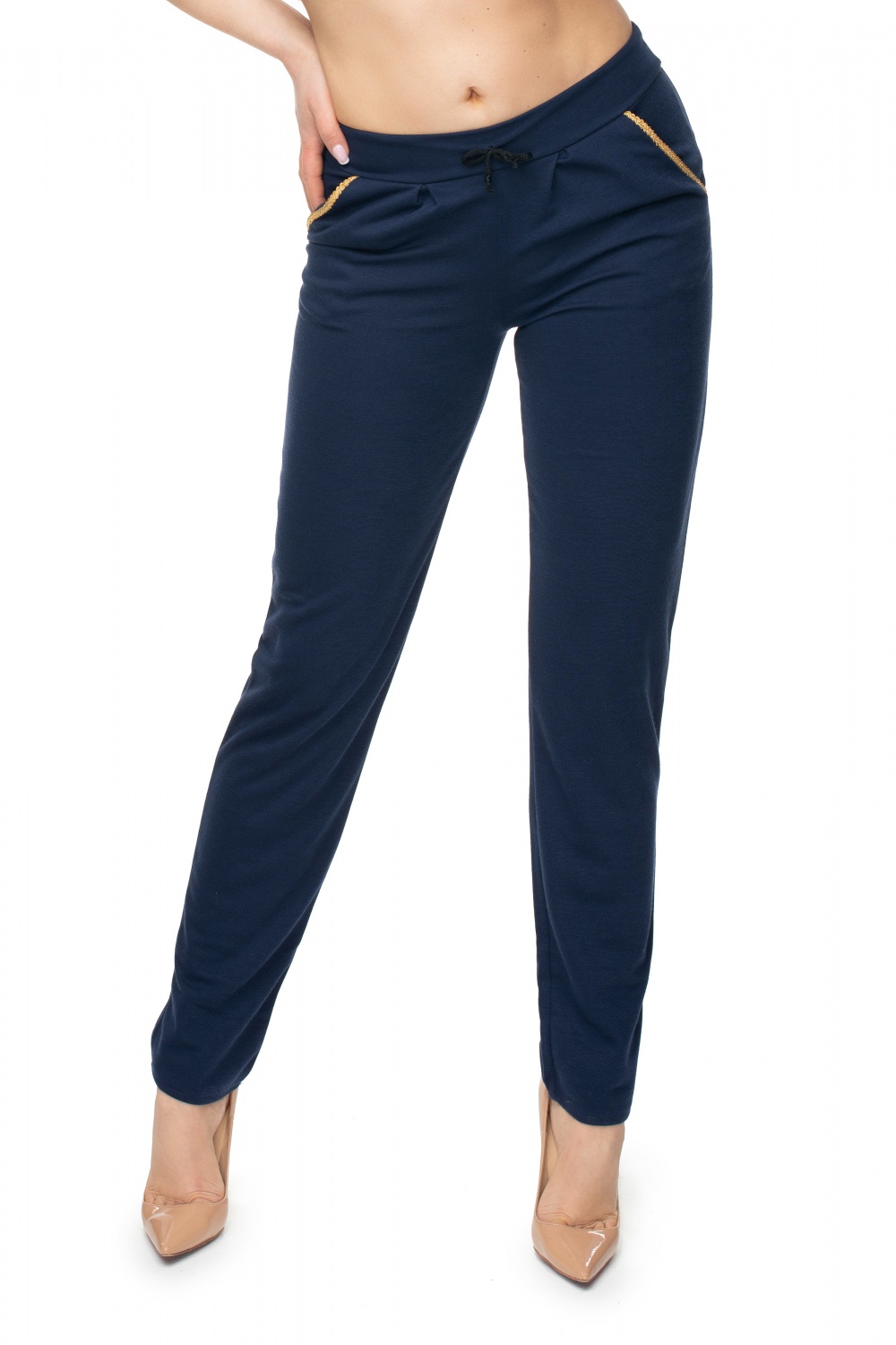Spodnie Damskie Model 0101 Navy - PeeKaBoo131930 - Granatowy