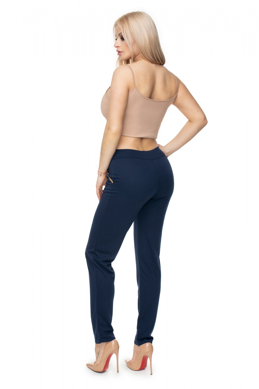 Spodnie Damskie Model 0101 Navy - PeeKaBoo131930 - Granatowy - obrazek 3