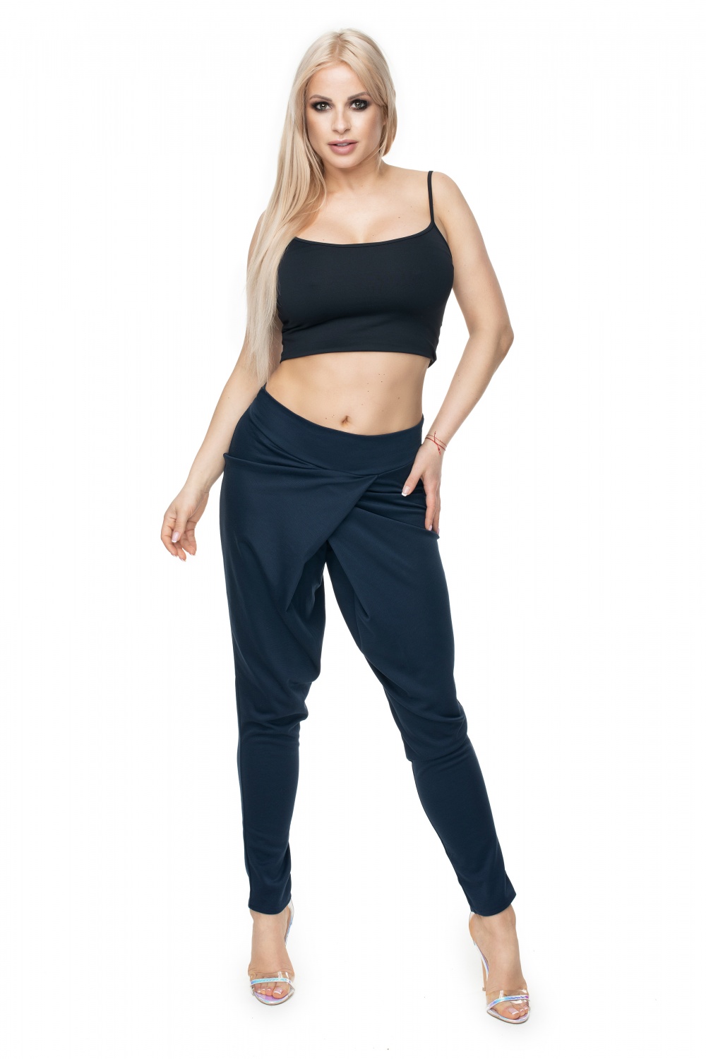 Spodnie Damskie Model 0106 Navy - PeeKaBoo131933 - Granatowy - obrazek 2