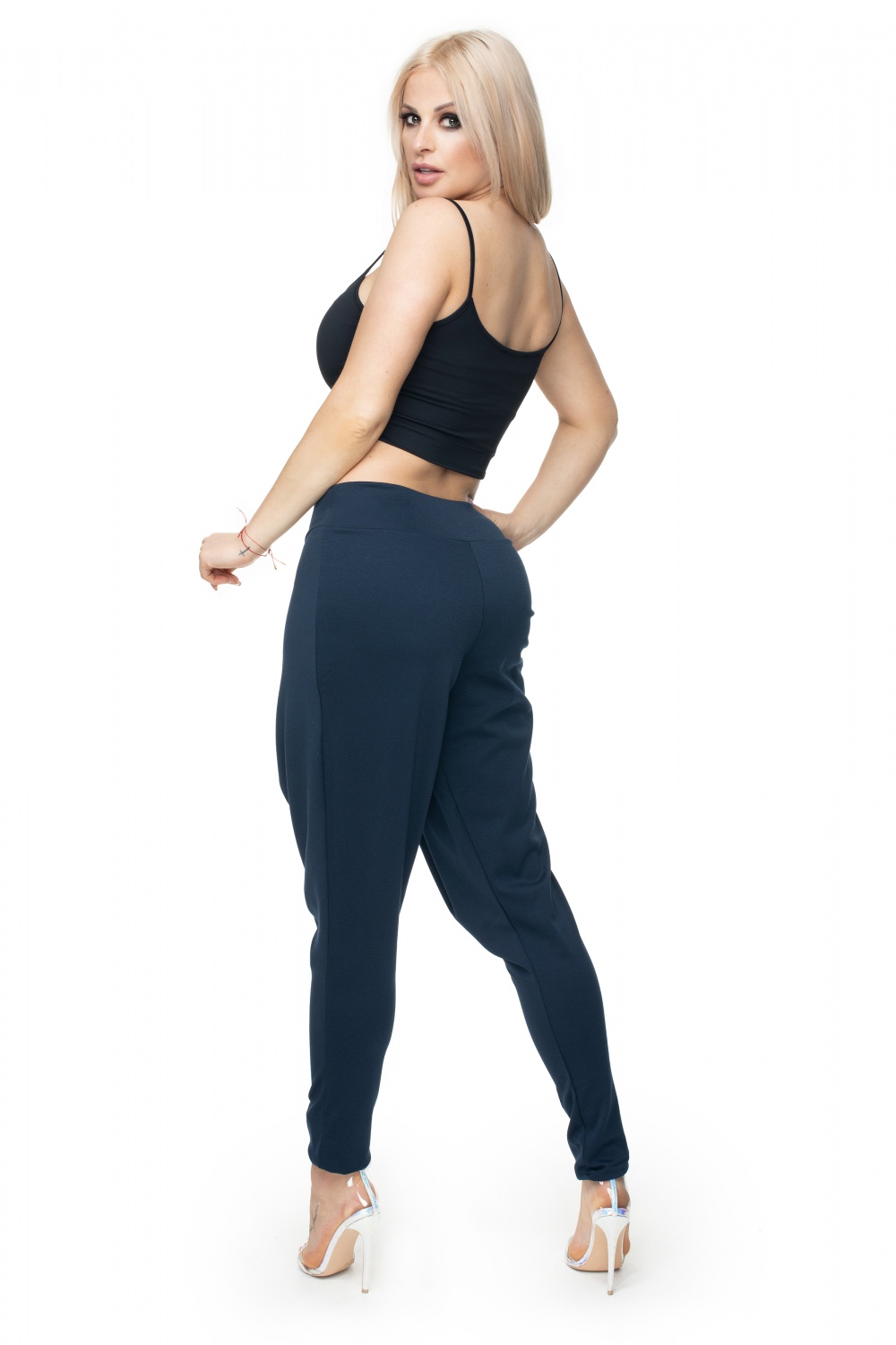 Spodnie Damskie Model 0106 Navy - PeeKaBoo131933 - Granatowy - obrazek 3