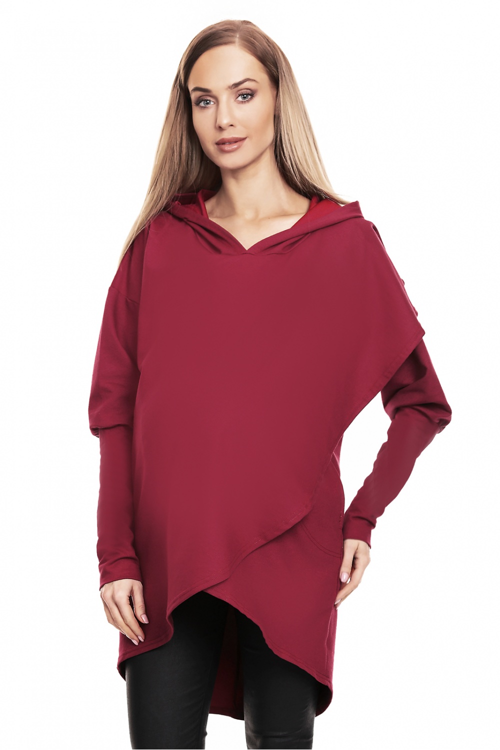 Bluza Ciążowa Model 0146 Bordo - PeeKaBoo131940 - Czerwony
