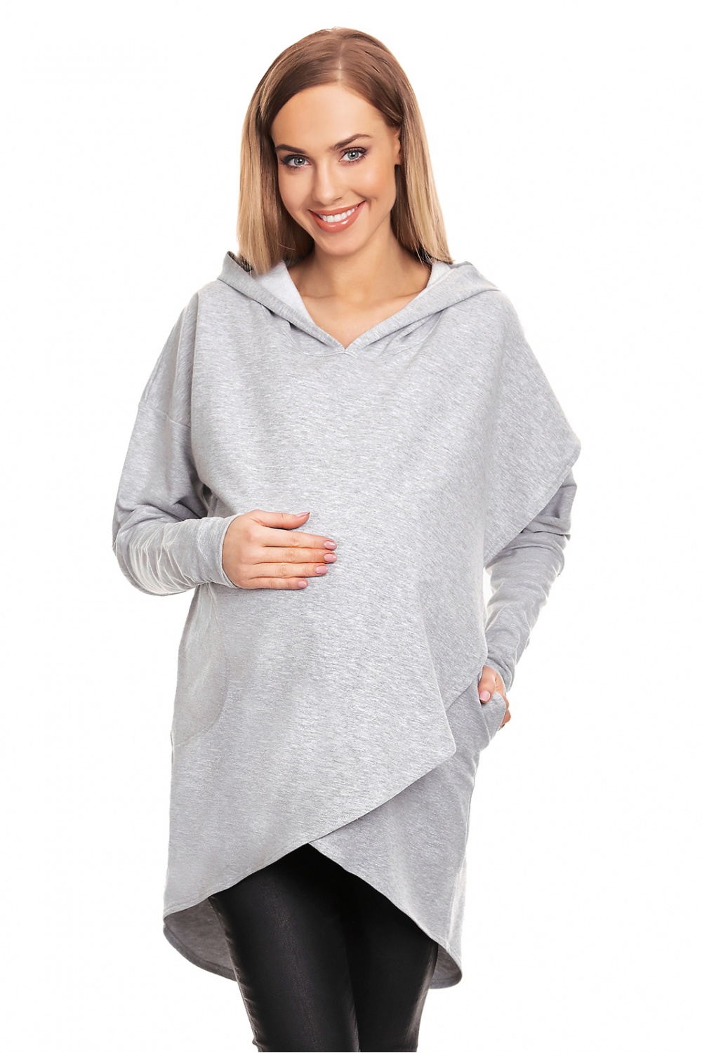 Bluza Ciążowa Model 0146 Grey - PeeKaBoo131941 - Szary