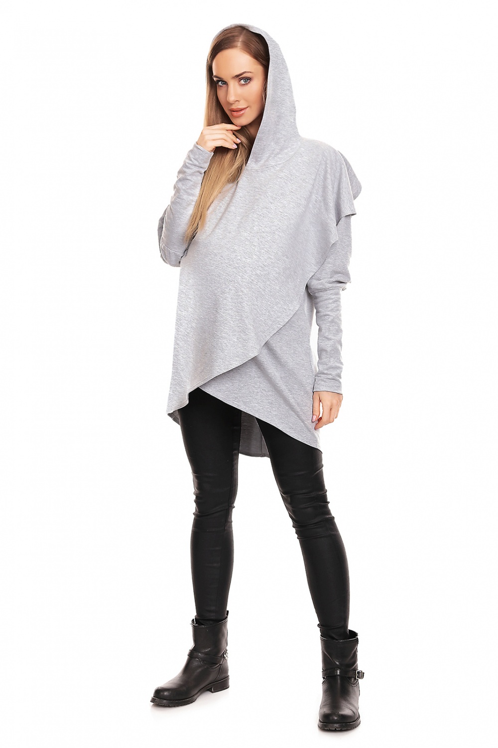Bluza Ciążowa Model 0146 Grey - PeeKaBoo131941 - Szary - obrazek 2