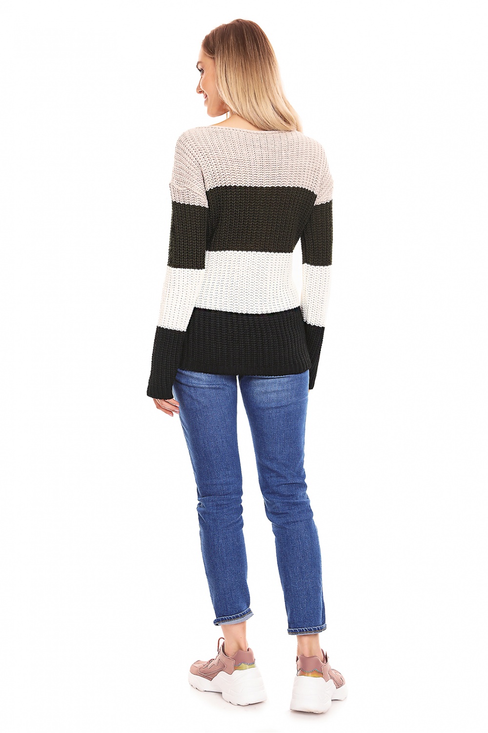 Sweter Ciążowy Model 70019 Khaki - PeeKaBoo132018 - Wielokolorowy - obrazek 3