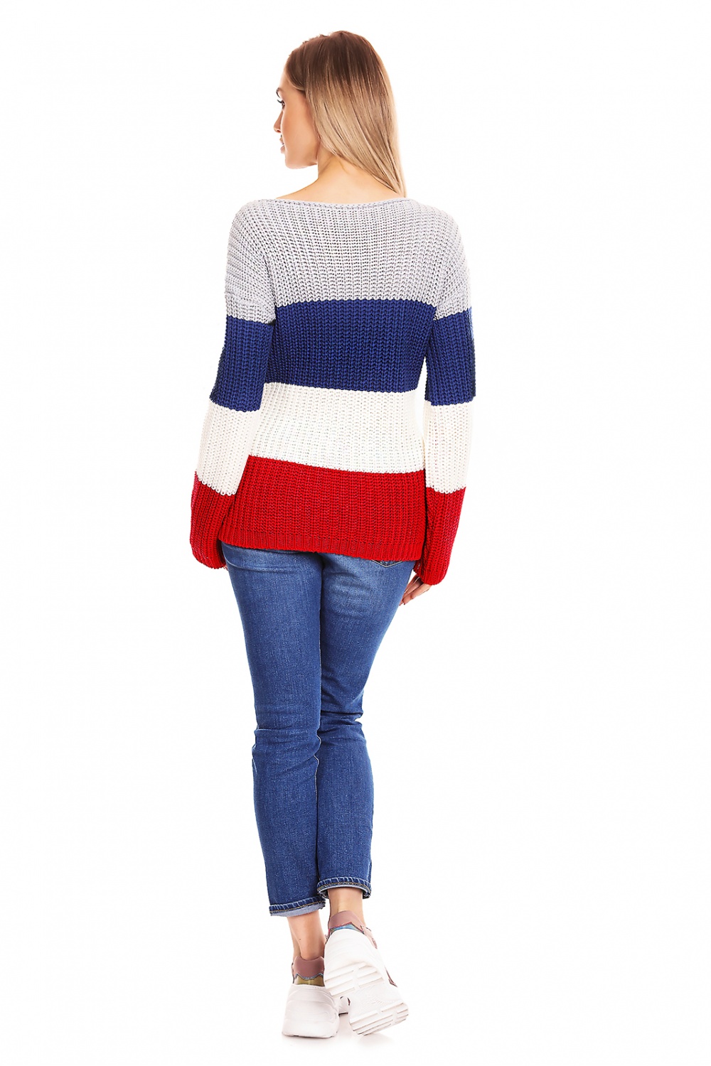 Sweter Ciążowy Model 70019 Jeans - PeeKaBoo132021 - Wielokolorowy - obrazek 3