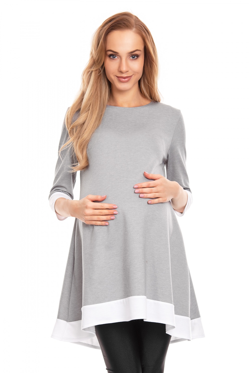 Sukienka Ciążowa Model 0125 Grey - PeeKaBoo132028 - Szary