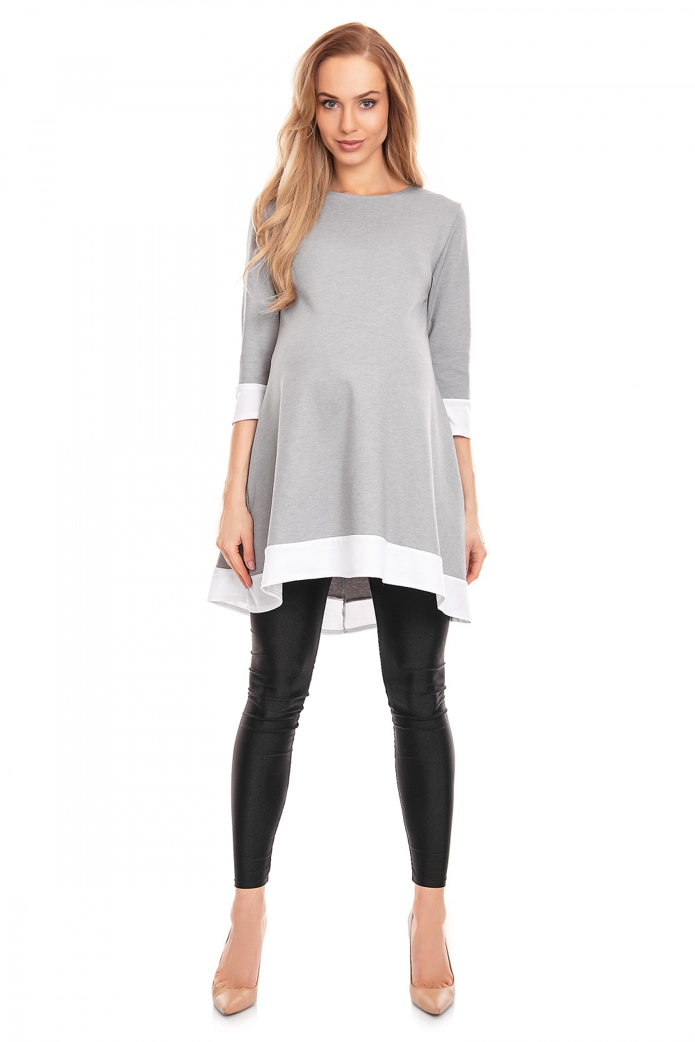 Sukienka Ciążowa Model 0125 Grey - PeeKaBoo132028 - Szary - obrazek 2