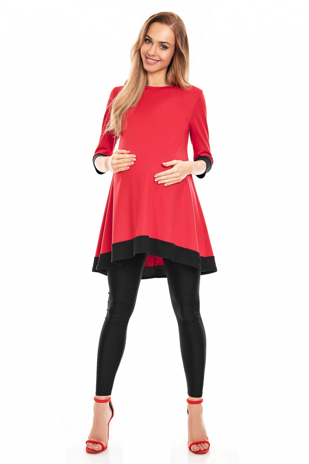 Sukienka Ciążowa Model 0125 Red - PeeKaBoo132029 - Czerwony - obrazek 2