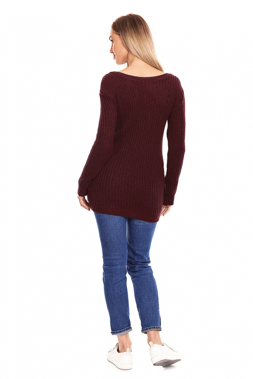 Sweter Ciążowy Model 40029 Bordo - PeeKaBoo132031 - Czerwony - obrazek 3