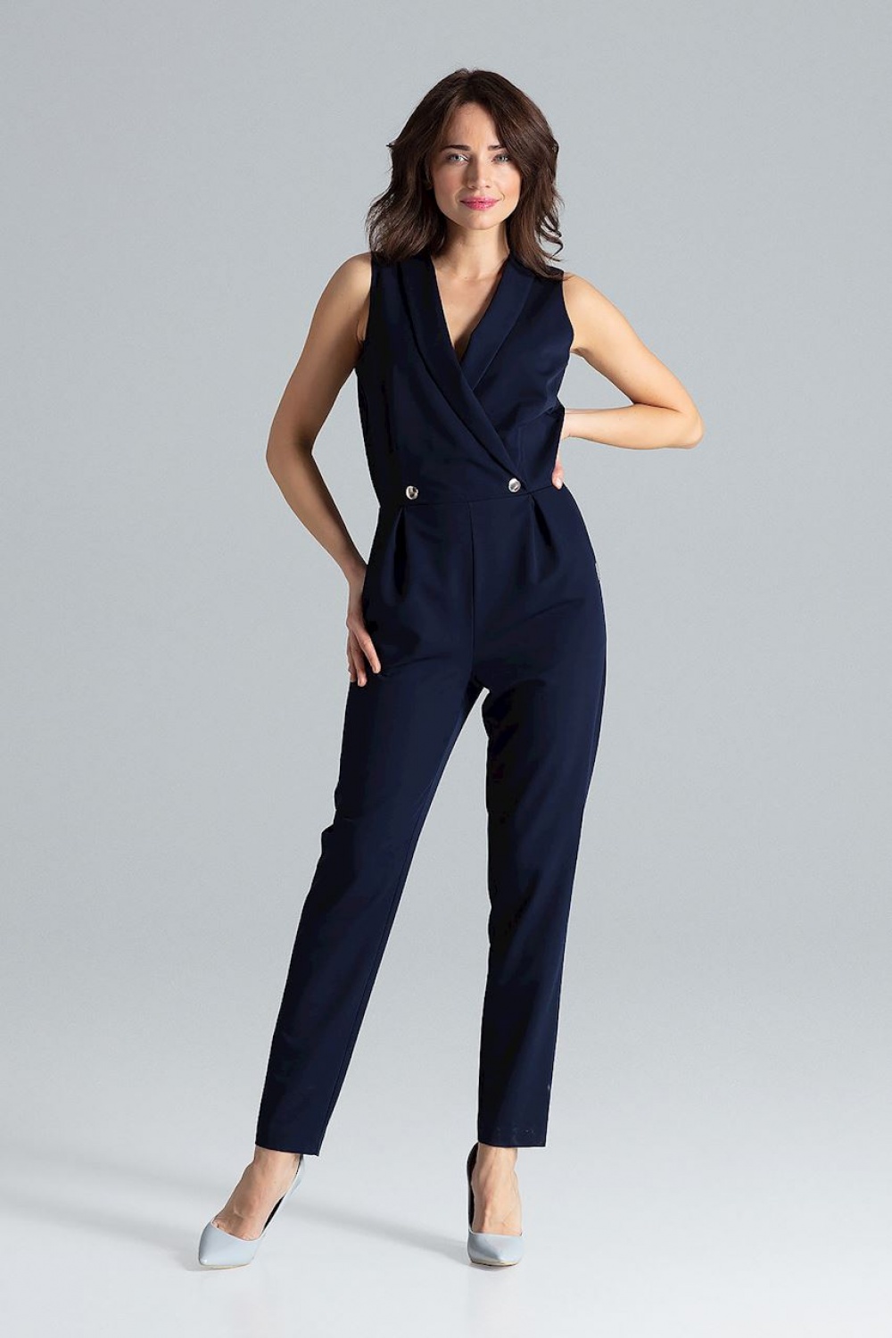 Kombinezon Damski Model L040 Navy - Lenitif133232 - Granatowy